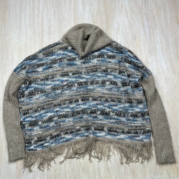 Sunday In Brooklyn Boho Chic Oversized Chunky Knit Cowl Pullover Sweater Small - Picture 11 of 15